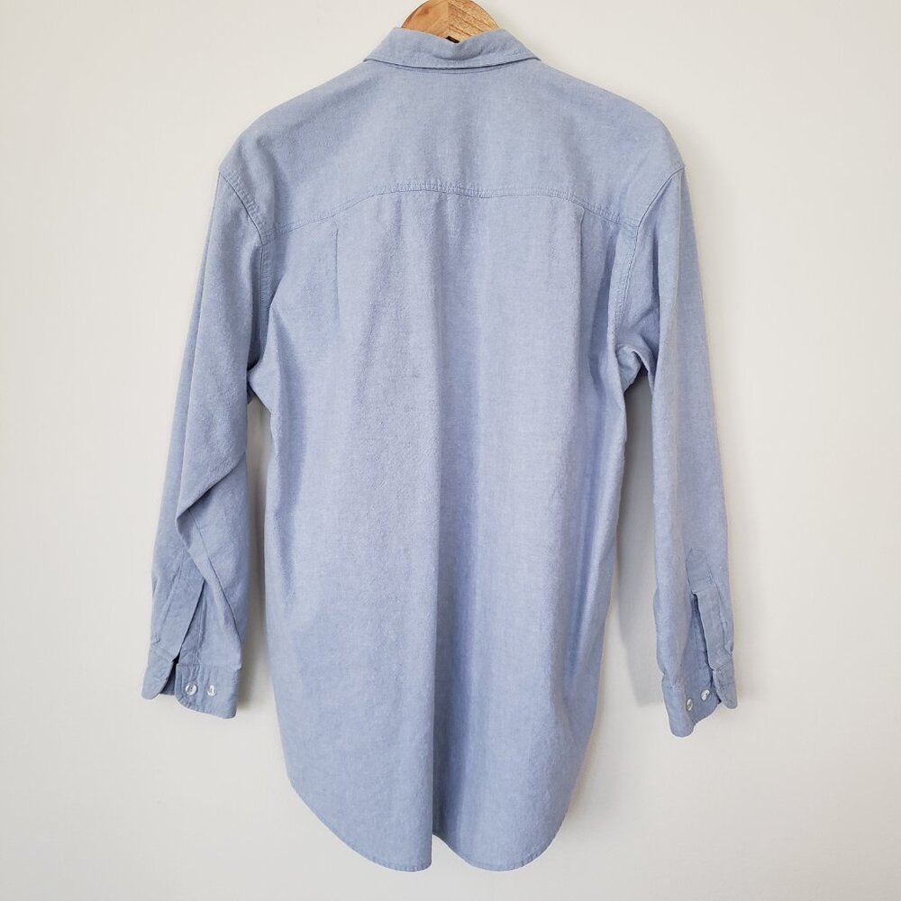 Casey Coleman Size L 100% Cotton Embroidered Hearts Denim Button Down Shirt - Picture 5 of 13